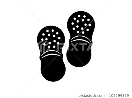 Sandals silhouette icon. For dress code sign. Sandals silhouette icon. For dress code sign. 105394829