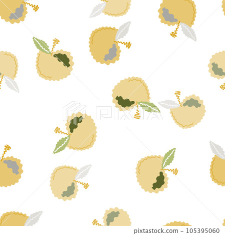 Abstract apple fruits seamless pattern. Fruit ornament. 105395060