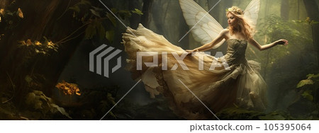 Image of a dancing forest fairy. Image of a dancing forest fairy. 105395064