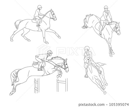 Collection on the theme of equestrian sports Collection on the theme of equestrian sports 105395074