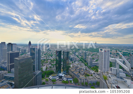 Cityscape of Frankfurt seen from the Main Tower / Germany 105395208
