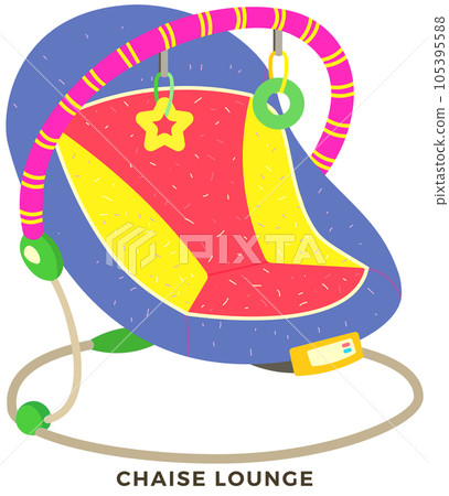 Automatic baby bouncer, swing bed gadjet. Chaise longue with toys, interior element for children 105395588