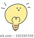 Illustration of a cute lit light bulb 105395749