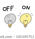 Illustration of a cute light bulb that is off and on 105395751