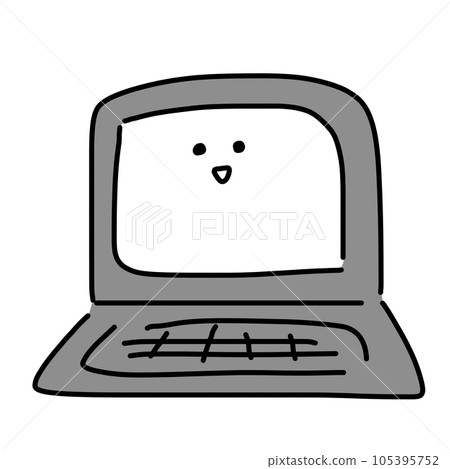 Cute laptop illustration 105395752