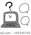 Illustration of a cute laptop that can't understand commands 105395756