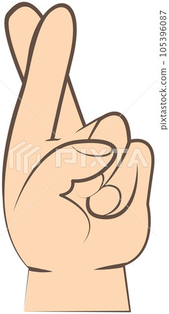 Human hand gesture with crossed fingers color icon. Get lucky, lie, superstition symbol, good luck 105396087