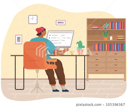 Programmer engineering and coding. Set of programmers working on web development on computers 105396367