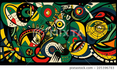 Abstract pattern in native African style. Vector illustration. Traditional African abstract painting 105396783