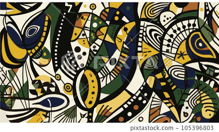 Abstract pattern in native African style. Vector illustration. Traditional African abstract painting 105396803