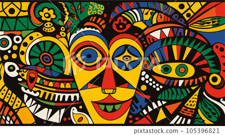 Abstract pattern in native African style. Vector illustration. Traditional African abstract painting Abstract pattern in native African style. Vector illustration. Traditional African abstract painting 105396821