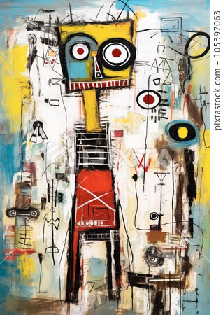 Illustration abstract of face and portrait by fine art style Created with Generative AI technology. 105397063