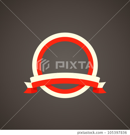 Ribbon and circle with flag of Poland 105397836