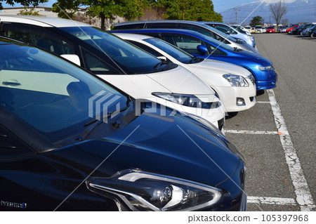 Parked car outdoor parking Parked car outdoor parking 105397968