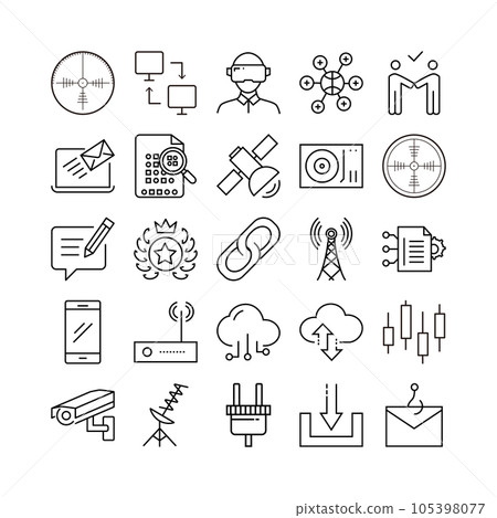 device artificial intelligence technology icon set 105398077