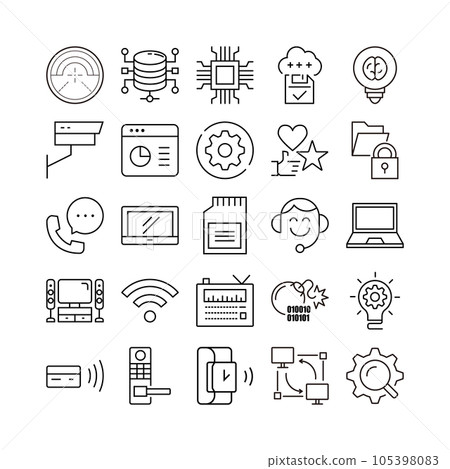 device artificial intelligence technology icon set 105398083