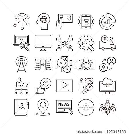 device artificial intelligence technology icon set 105398133
