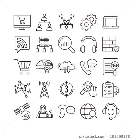 device artificial intelligence technology icon set 105398178