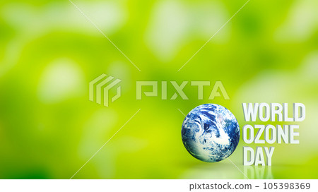 The planet and text for World Ozone Day 3d rendering The planet and text for World Ozone Day 3d rendering 105398369