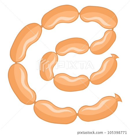 Vector beads of tiny milk chicken sausages 105398771