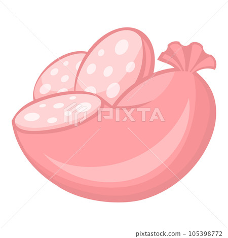 Vector cutted milk pork sausage with pork fat Vector cutted milk pork sausage with pork fat 105398772