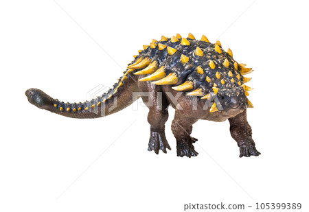 ankylosaurus dinosaur , isolated background 105399389