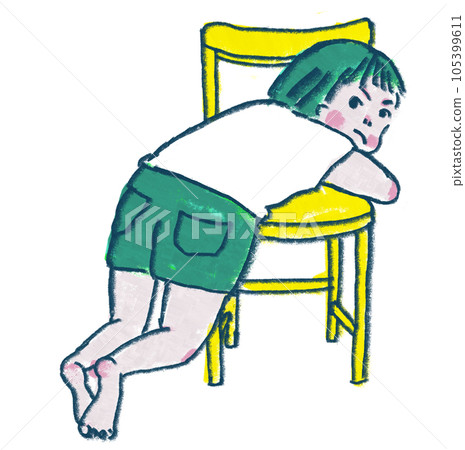 保護她最喜歡的椅子的女孩 保護她最喜歡的椅子的女孩 105399611