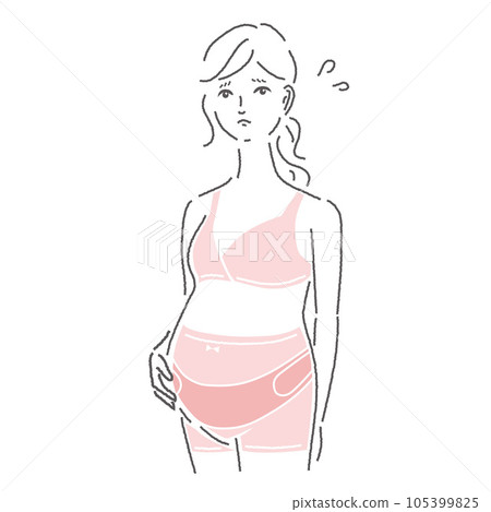 繫著產婦腰帶的女人（一臉困擾） 105399825