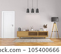 living room interior with wooden sideboard 3D rendering 105400666