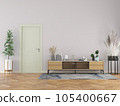 living room interior with wooden sideboard 3D rendering 105400667