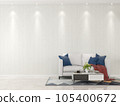 Interior living room with sofa and decorations. Scandinavian design. 3D render 105400672