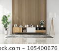 living room interior with wooden sideboard 3D rendering 105400676