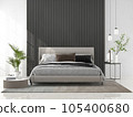 Interior living room with bed and decorations. Scandinavian design. 3D render 105400680