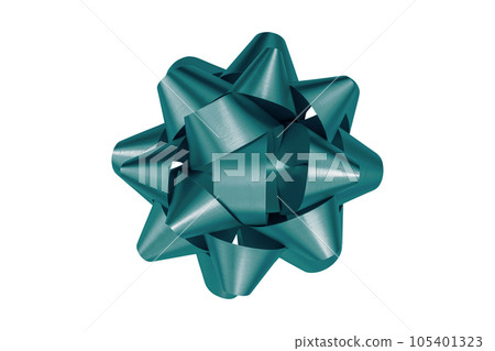 green gift bow ribbon isolated on white background green gift bow ribbon isolated on white background 105401323