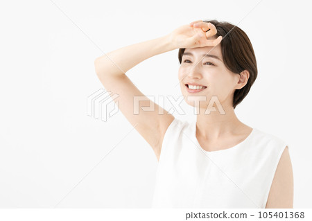 Beauty woman white background Beauty woman white background 105401368
