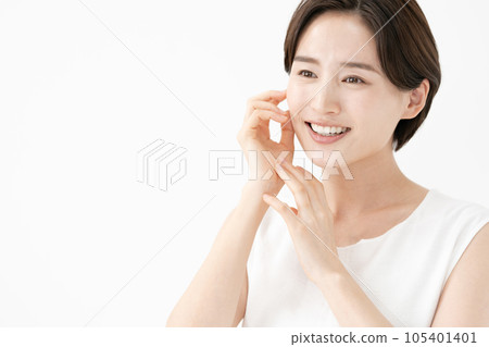 美麗女人白色背景 105401401