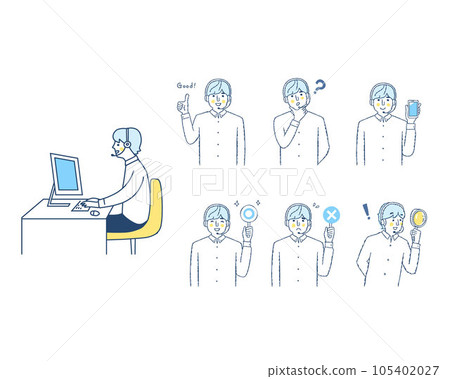 Male operator's expression _h-T variation set Male operator's expression _h-T variation set 105402027