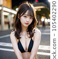 A beautiful female high school model staring at this 105402290