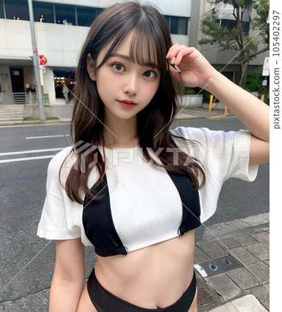 A beautiful female high school model staring at this A beautiful female high school model staring at this 105402297