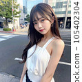 A beautiful female high school model staring at this 105402304