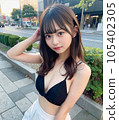 A beautiful female high school model staring at this 105402305