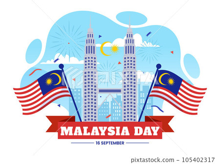 Happy Malaysia Day Celebration Vector Illustration on 16 September with Waving Flag and Twin Towers in Flat Cartoon Hand Drawn Templates Happy Malaysia Day Celebration Vector Illustration on 16 September with Waving Flag and Twin Towers in Flat Cartoon Hand Drawn Templates 105402317