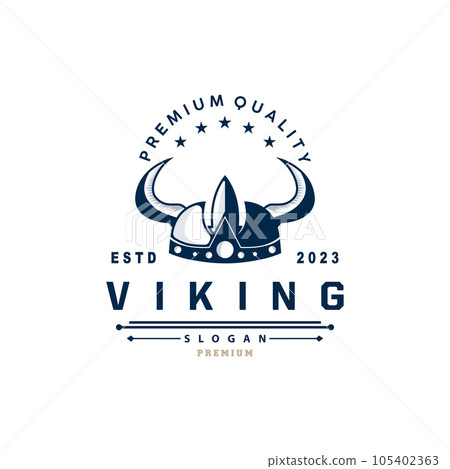 Viking logo, Vector illustration of Viking God, Simple Barbarian Sparta Inspiration Design, Templet Illustration 105402363