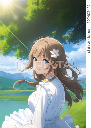 《AI生成圖像》沐浴在春日清爽陽光下的女孩 105403492