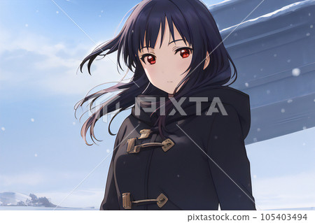 《AI生成圖像》 站在冬季公園雪地裡的女高中生 《AI生成圖像》 站在冬季公園雪地裡的女高中生 105403494