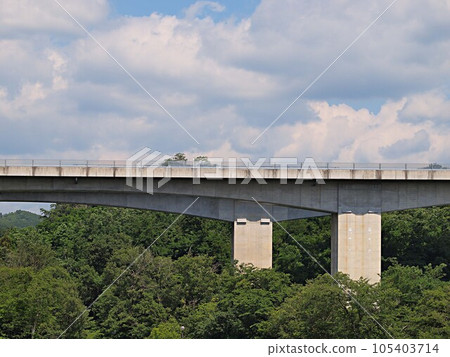 Scenery of the Tokai Kanjo Expressway passing through Kuragaike Park 105403714