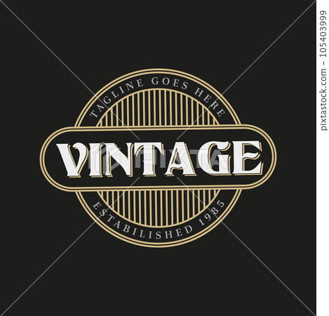 Simple Round Vintage Retro Steam punk Badge Emblem Label Stamp Logo Design Vector, Vintage frame logo. Antique labels. Simple Round Vintage Retro Steam punk Badge Emblem Label Stamp Logo Design Vector, Vintage frame logo. Antique labels. 105403999
