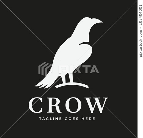 Crow vector flat silhouette illustration dark background Logo vector design 105404001