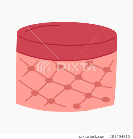 Furniture for interior design pink round banquette. Upholstered furniture for the living room. Vector illustration. Furniture for interior design pink round banquette. Upholstered furniture for the living room. Vector illustration. 105404810