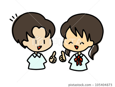 Junior high and high school summer clothes conversation 105404873